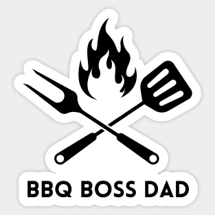 BBQ Boss Dad - black text Sticker